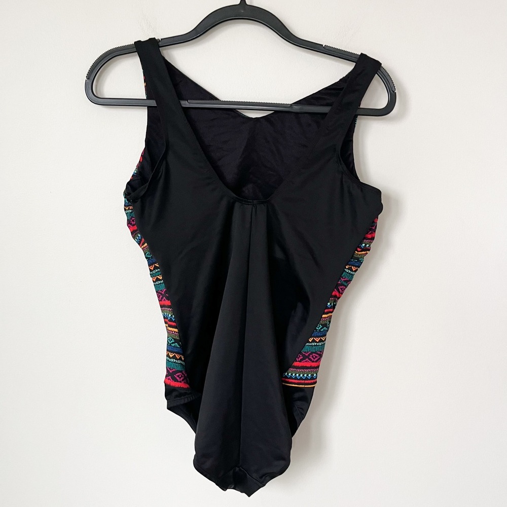 Miraclesuit Raya De Sol Brio One Piece Slimming Swimsuit Womens 14 Black Mutli - Picture 3 of 11